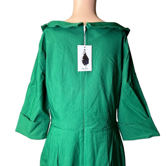 MUXXN Women's plus size Classic Vintage Sweetheart Neckline Cocktail Tea Dress - Picture 6 of 8